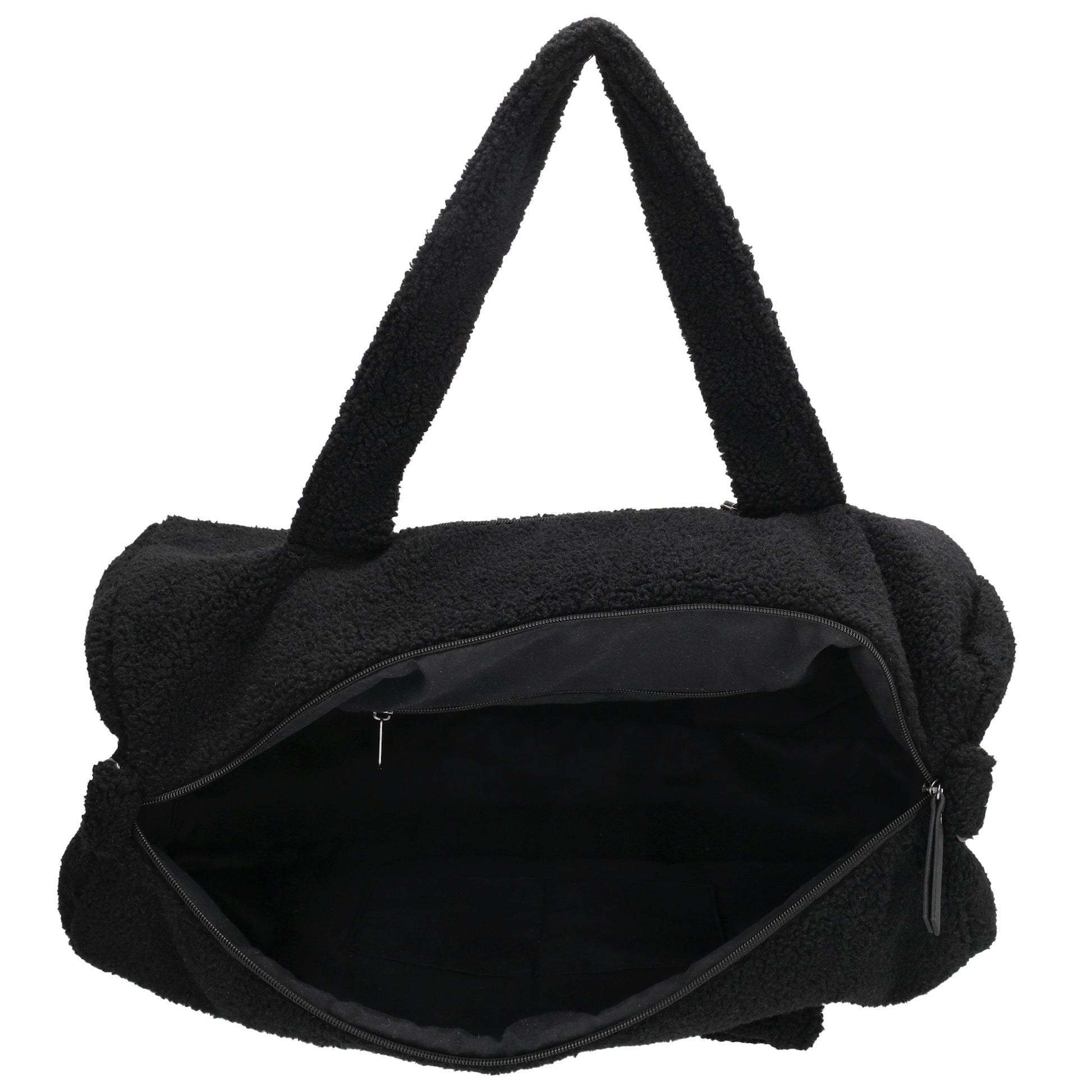Reisetasche Teddy 50x32cm  in Schwarz mit Reißverschluss - leder-accessoires.com