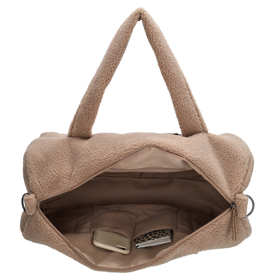Reisetasche Teddy 50x32cm  in Taupe mit Reißverschluss - leder-accessoires.com