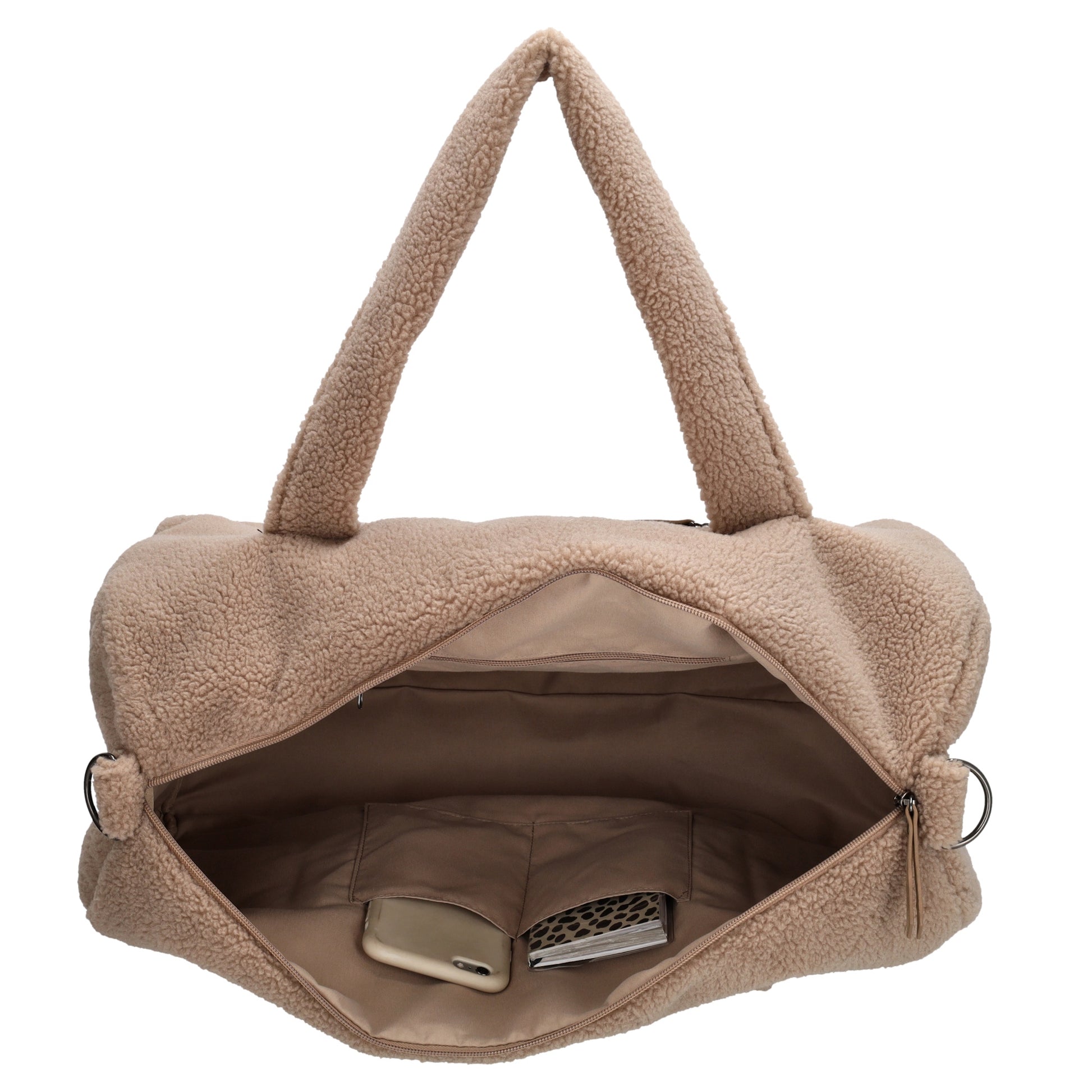 Reisetasche Teddy 50x32cm  in Taupe mit Reißverschluss - leder-accessoires.com