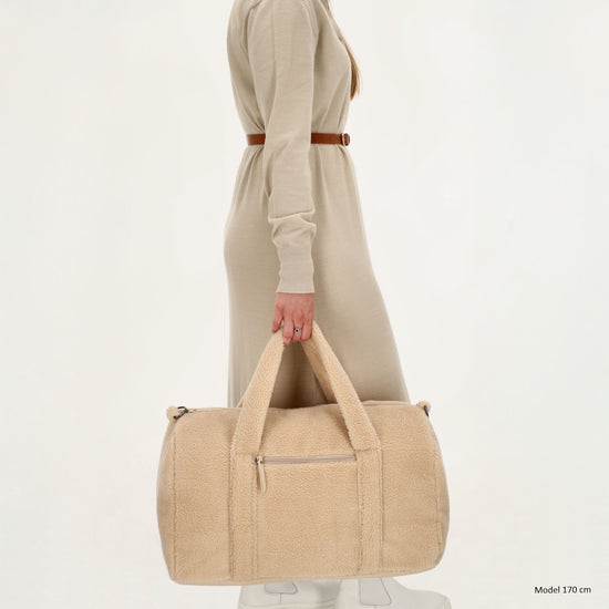 Reisetasche Teddy 50x32cm  in Natur mit Reißverschluss - leder-accessoires.com