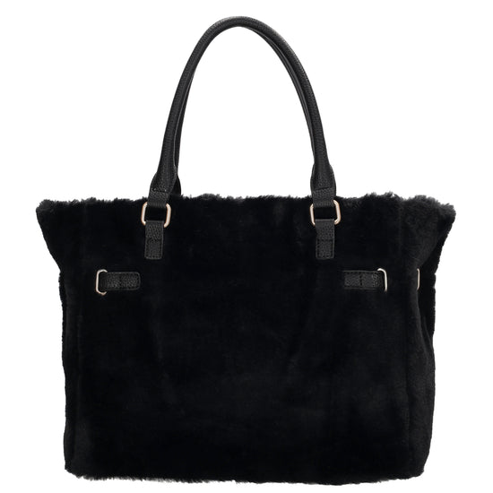 Shopper 30x40cm aus Kunstfell in Schwarz - leder-accessoires.com