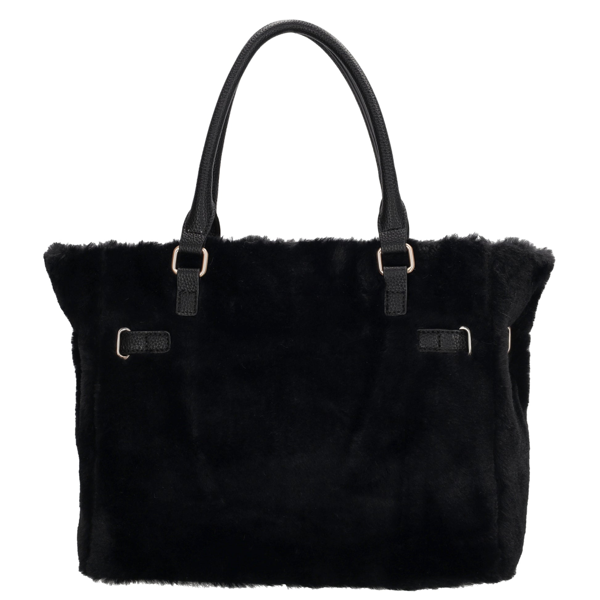 Shopper 30x40cm aus Kunstfell in Schwarz - leder-accessoires.com