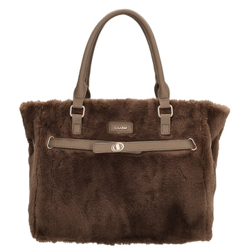 Shopper 30x40cm aus Kunstfell in Mokka|Braun