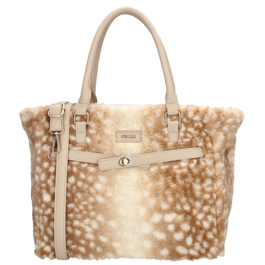 Shopper 30x40cm aus Kunstfell in Hirsch-Design