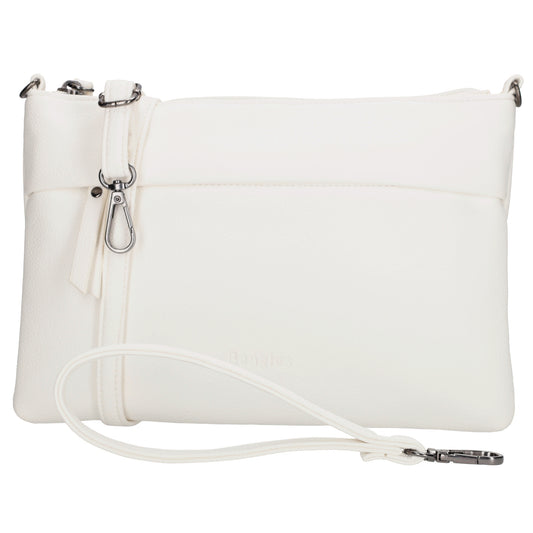 Clutch|Umhängetasche 25x17cm in Weiß aus Kunstleder