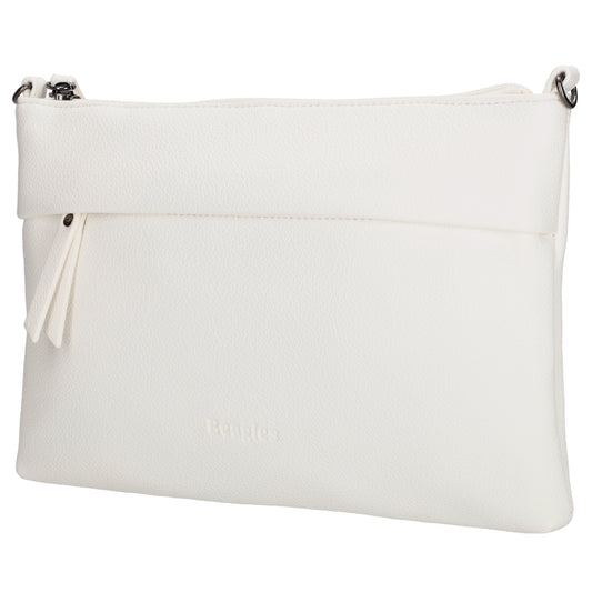 Clutch|Umhängetasche 25x17cm in Weiß aus Kunstleder