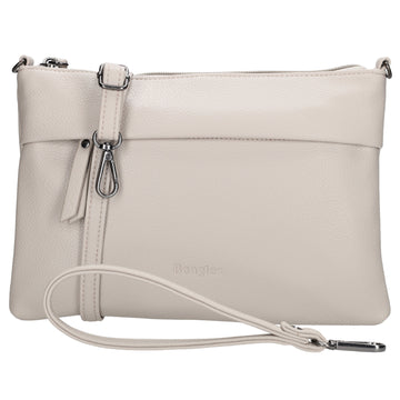 Clutch|Umhängetasche 25x17cm in Helltaupe aus Kunstleder