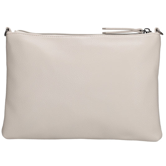 Clutch|Umhängetasche 25x17cm in Helltaupe aus Kunstleder