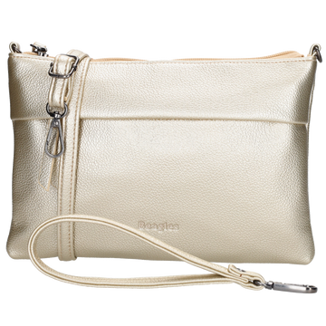 Clutch|Umhängetasche 25x17cm in Gold aus Kunstleder