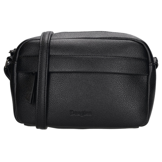Schwarze Umhängetasche 21x13,5cm Lederoptik – Damen Fashion Accessoires - leder-accessoires.com