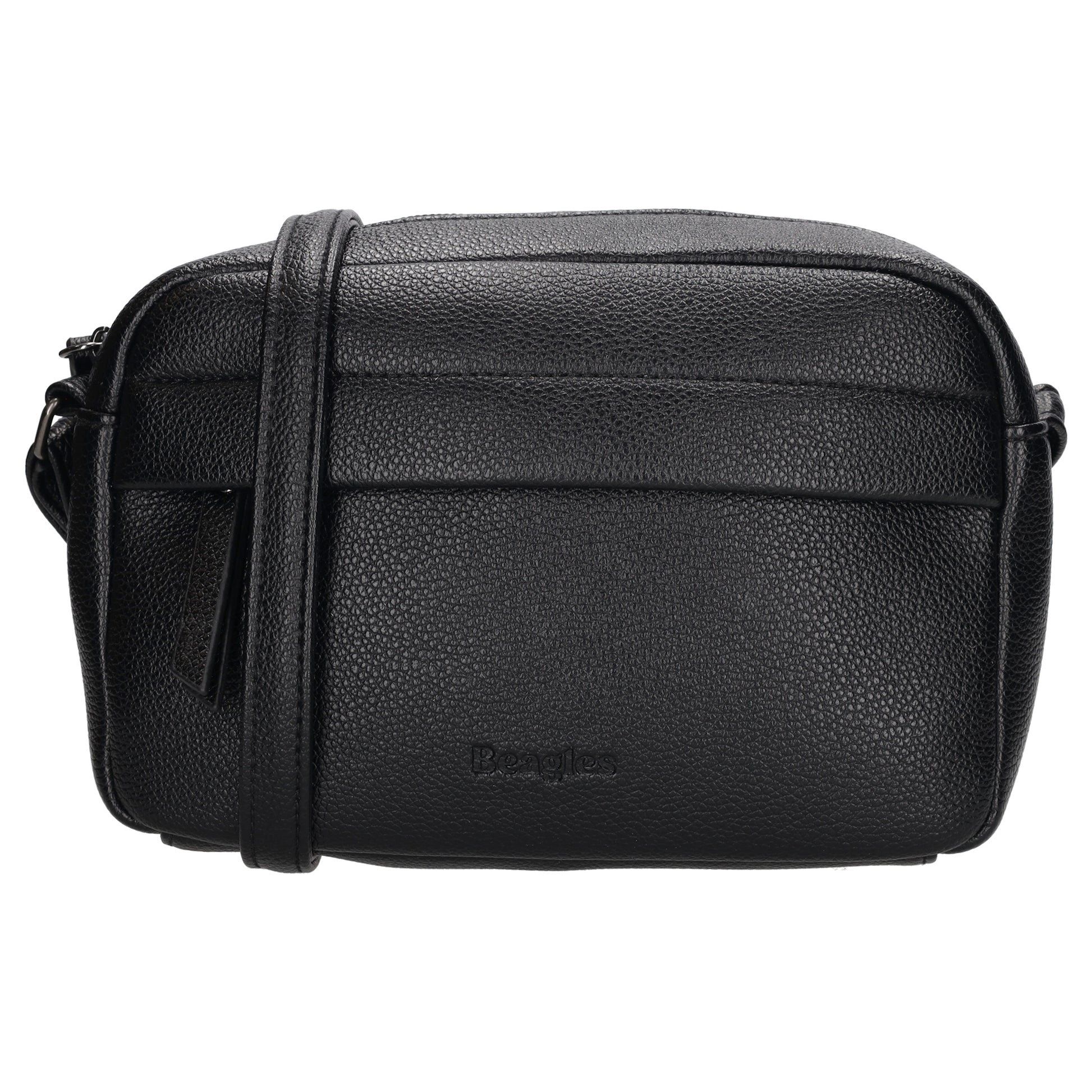 Schwarze Umhängetasche 21x13,5cm Lederoptik – Damen Fashion Accessoires - leder-accessoires.com