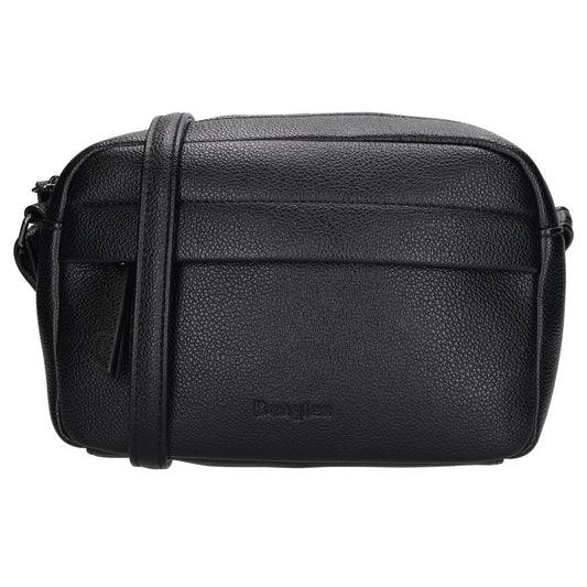Schwarze Umhängetasche 21x13,5cm Lederoptik – Damen Fashion Accessoires - leder-accessoires.com