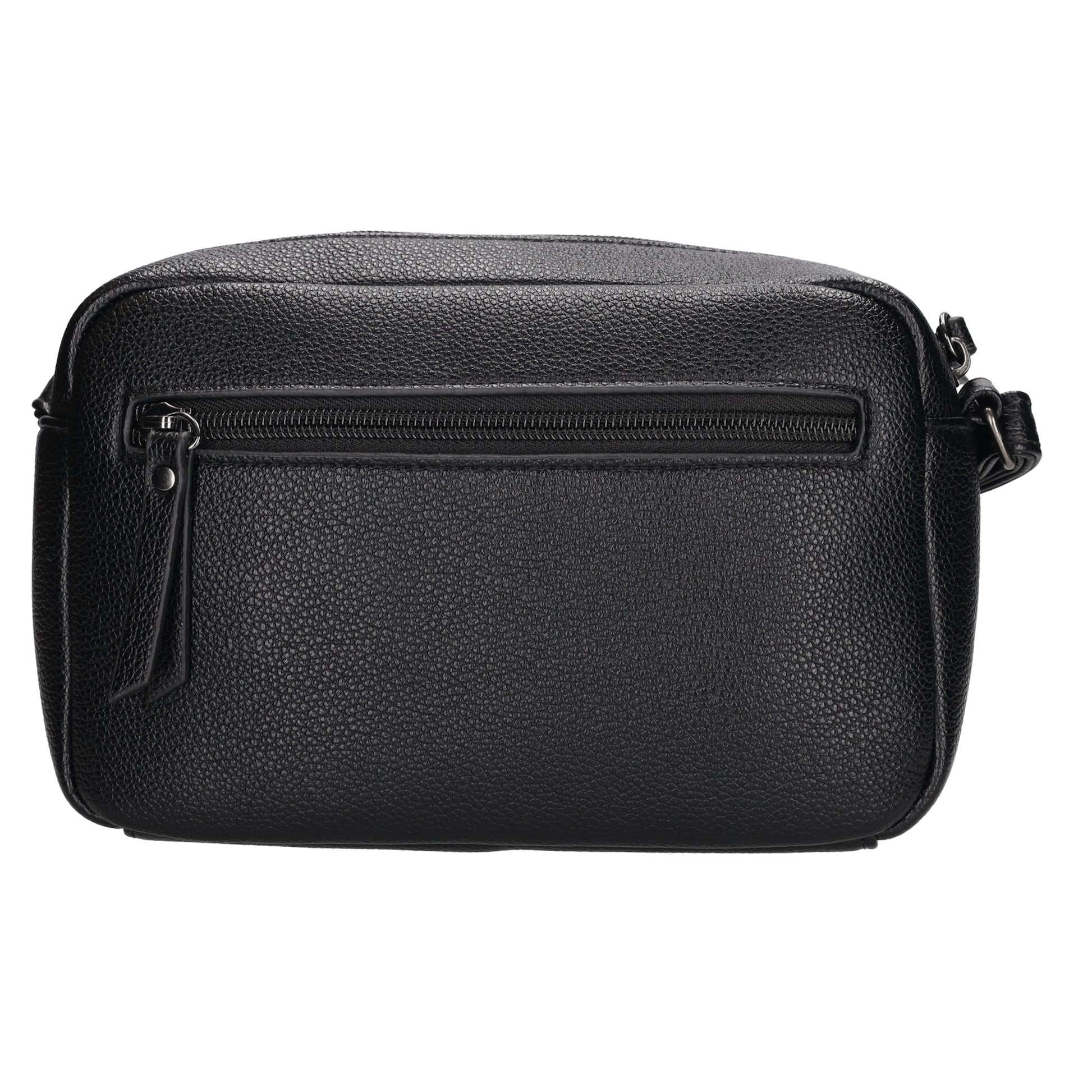 Schwarze Umhängetasche 21x13,5cm Lederoptik – Damen Fashion Accessoires - leder-accessoires.com
