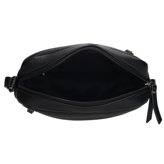 Schwarze Umhängetasche 21x13,5cm Lederoptik – Damen Fashion Accessoires - leder-accessoires.com
