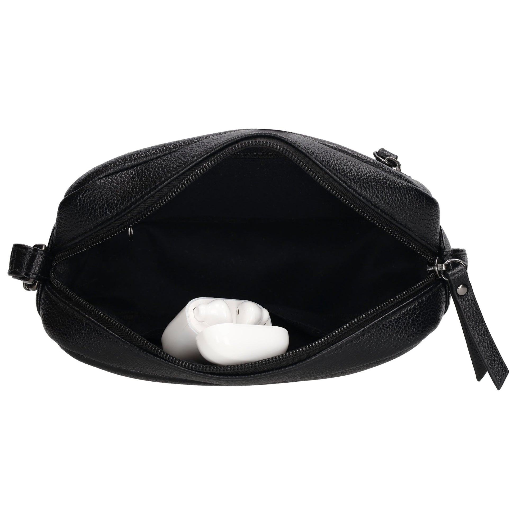 Schwarze Umhängetasche 21x13,5cm Lederoptik – Damen Fashion Accessoires - leder-accessoires.com