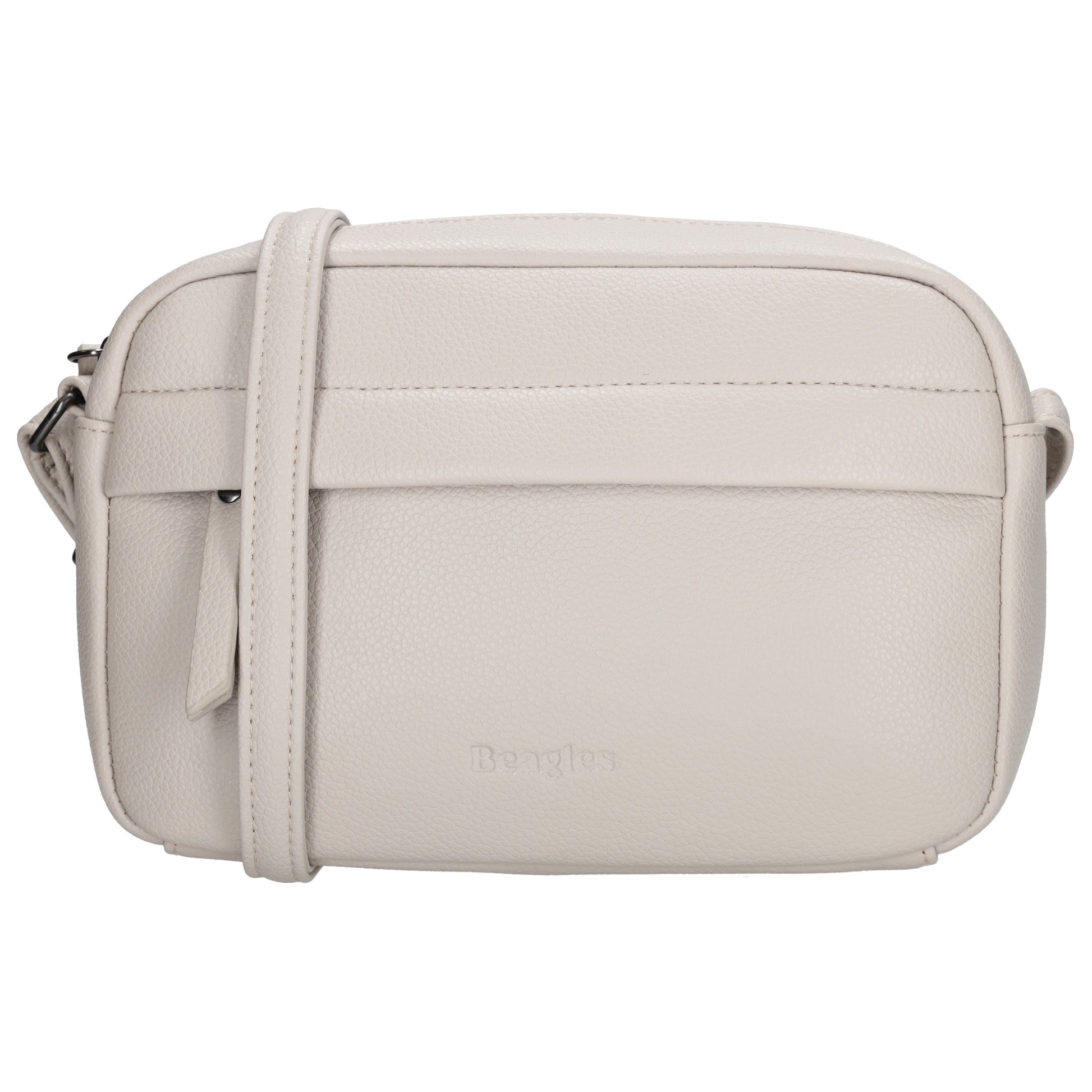 Taupe Umhängetasche 21x13,5cm im minimalistischen Design - leder-accessoires.com