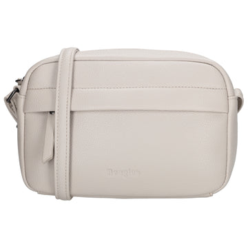 Taupe Umhängetasche 21x13,5cm im minimalistischen Design - leder-accessoires.com