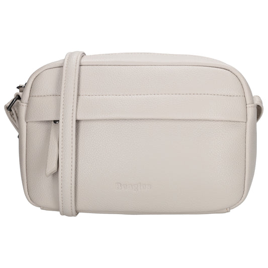 Taupe Umhängetasche 21x13,5cm im minimalistischen Design - leder-accessoires.com