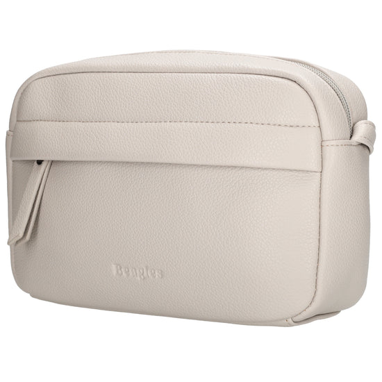 Taupe Umhängetasche 21x13,5cm im minimalistischen Design - leder-accessoires.com