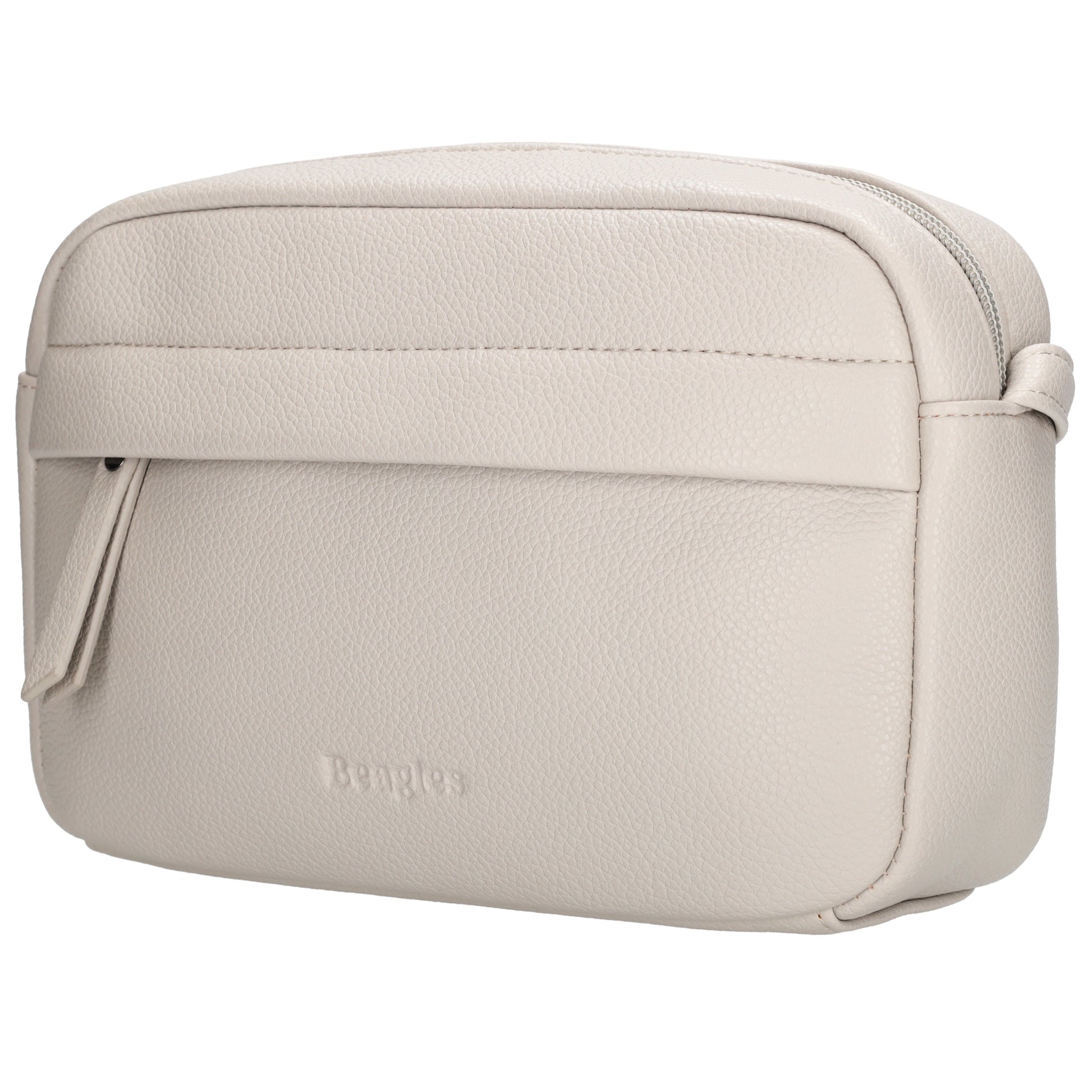 Taupe Umhängetasche 21x13,5cm im minimalistischen Design - leder-accessoires.com