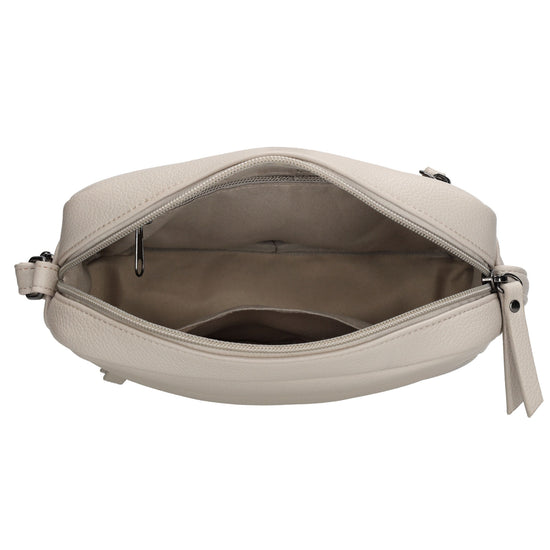 Taupe Umhängetasche 21x13,5cm im minimalistischen Design - leder-accessoires.com