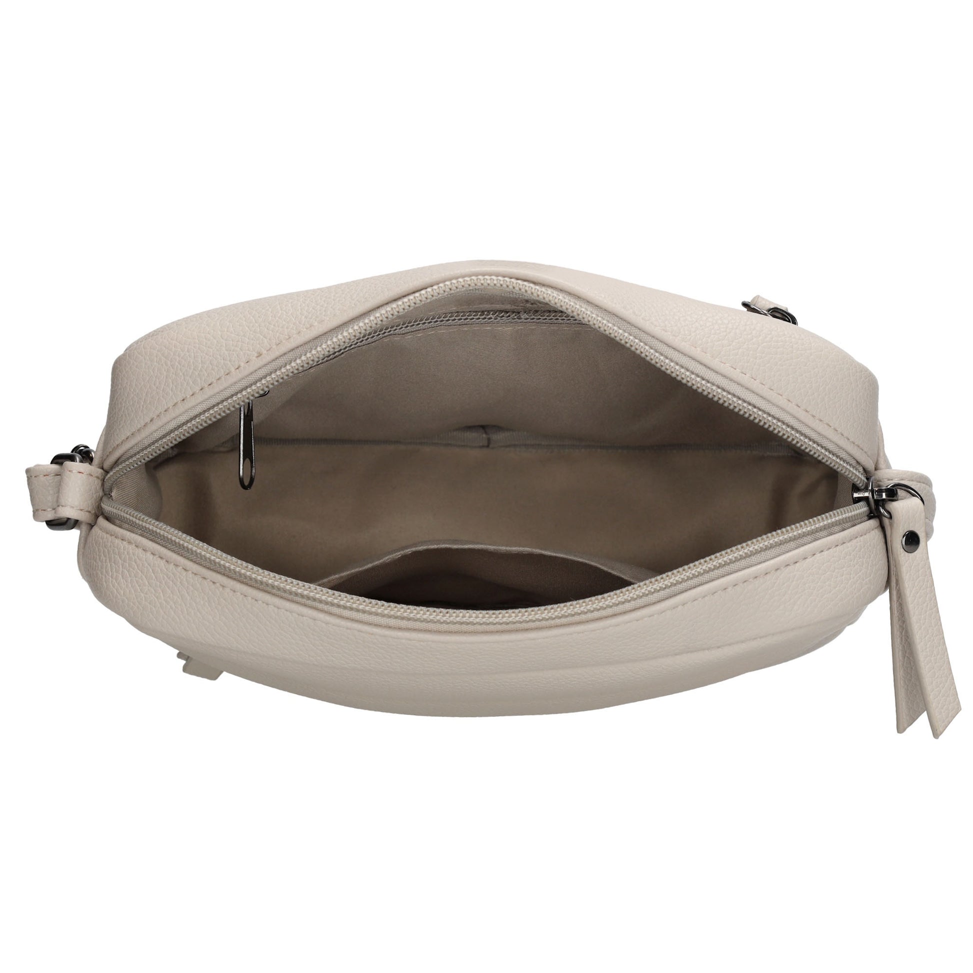 Taupe Umhängetasche 21x13,5cm im minimalistischen Design - leder-accessoires.com