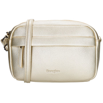 Light Gold Crossbody 21x13,5cm Bag in edler Lederoptik - leder-accessoires.com