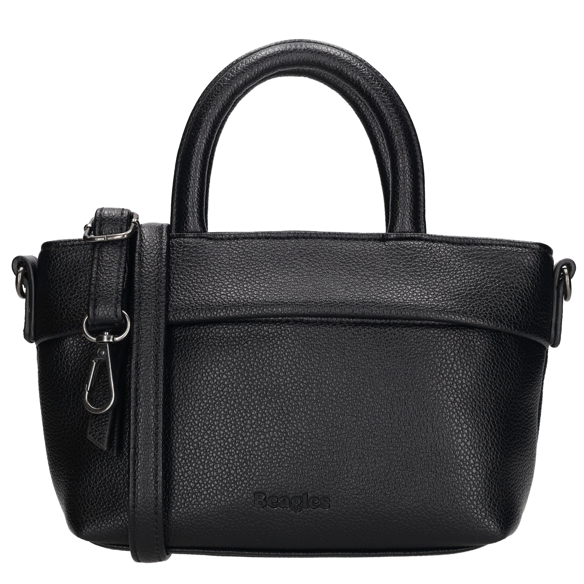 Handtasche 18x13cm in Schwarz aus Kunstleder - leder-accessoires.com