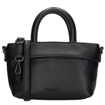 Handtasche 18x13cm in Schwarz aus Kunstleder - leder-accessoires.com