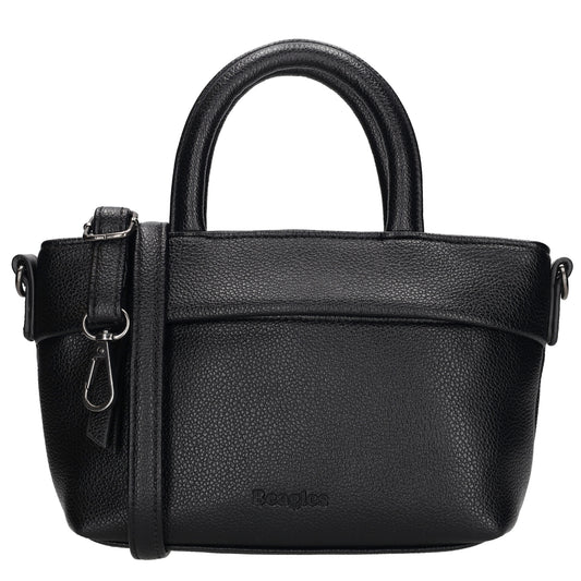 Handtasche 18x13cm in Schwarz aus Kunstleder - leder-accessoires.com