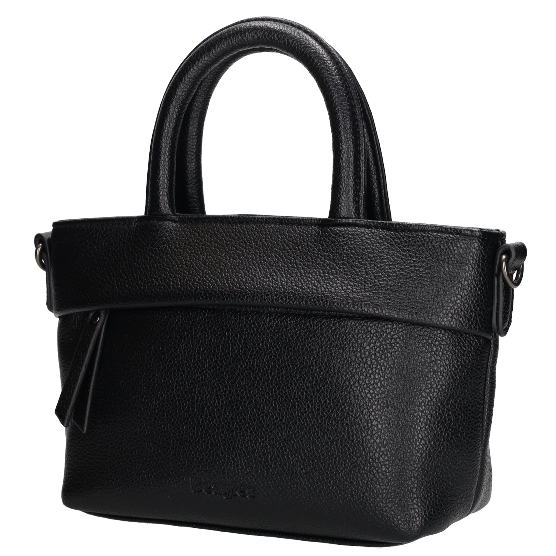 Handtasche 18x13cm in Schwarz aus Kunstleder - leder-accessoires.com