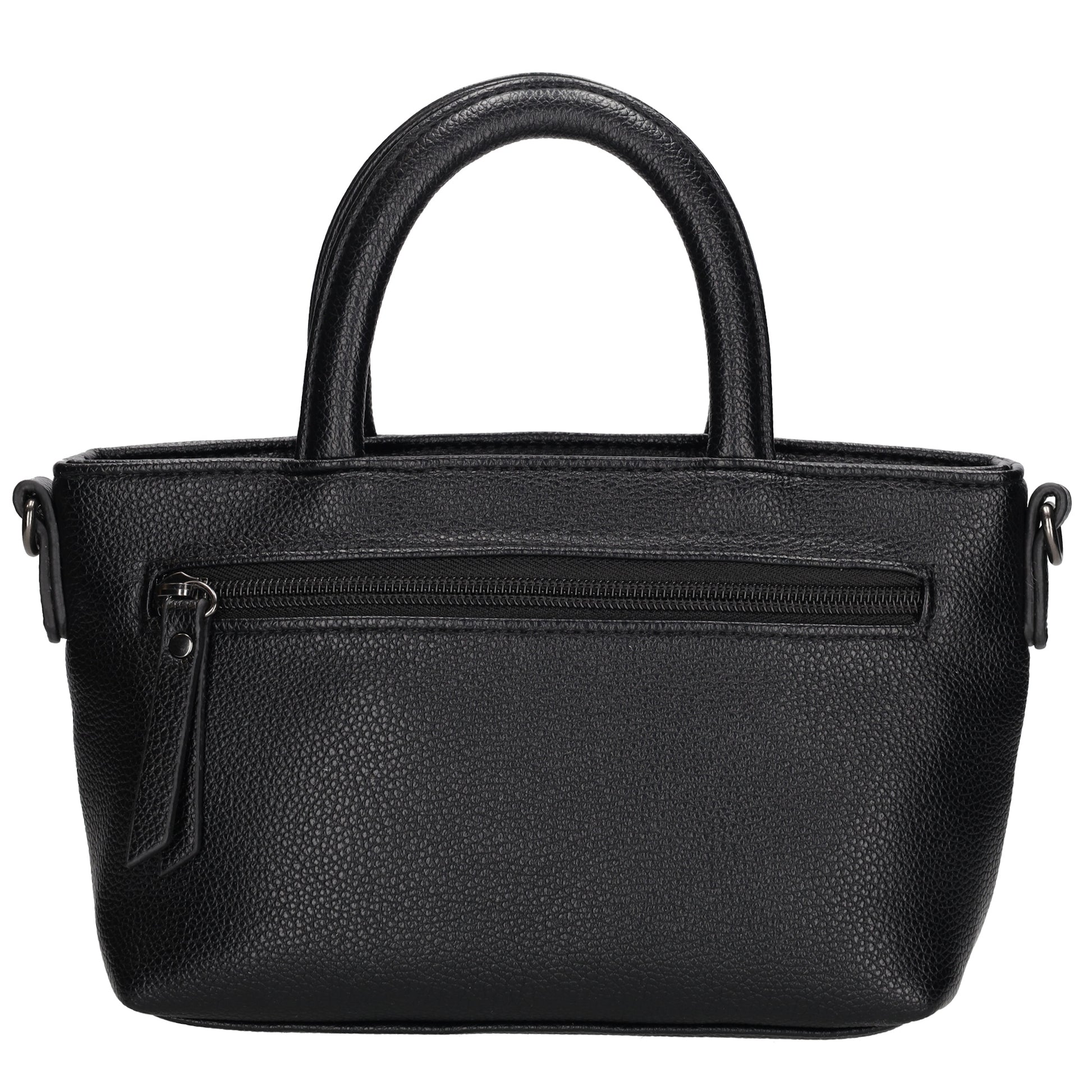 Handtasche 18x13cm in Schwarz aus Kunstleder - leder-accessoires.com
