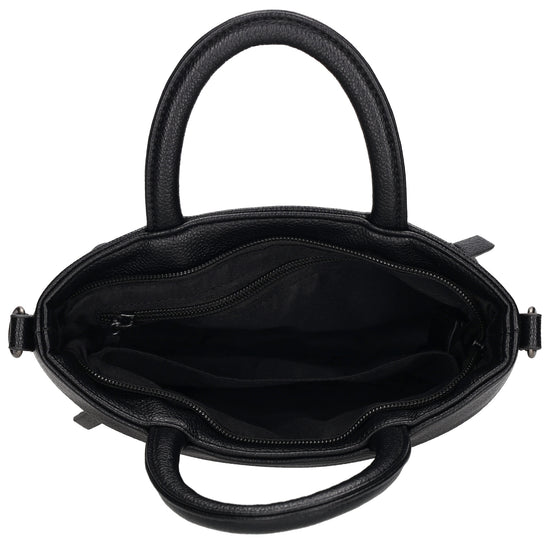 Handtasche 18x13cm in Schwarz aus Kunstleder - leder-accessoires.com