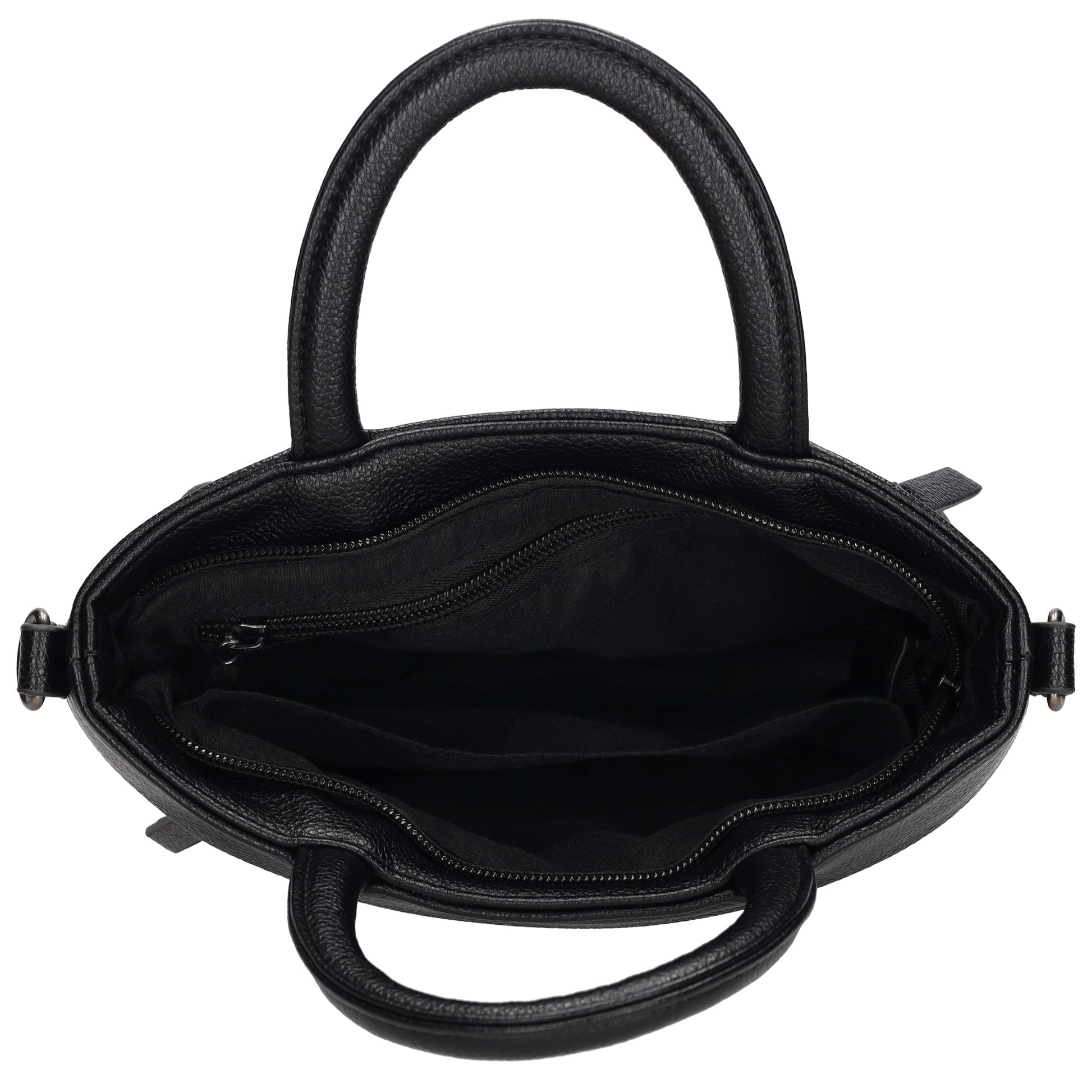 Handtasche 18x13cm in Schwarz aus Kunstleder - leder-accessoires.com