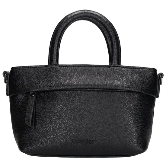 Handtasche 18x13cm in Schwarz aus Kunstleder - leder-accessoires.com