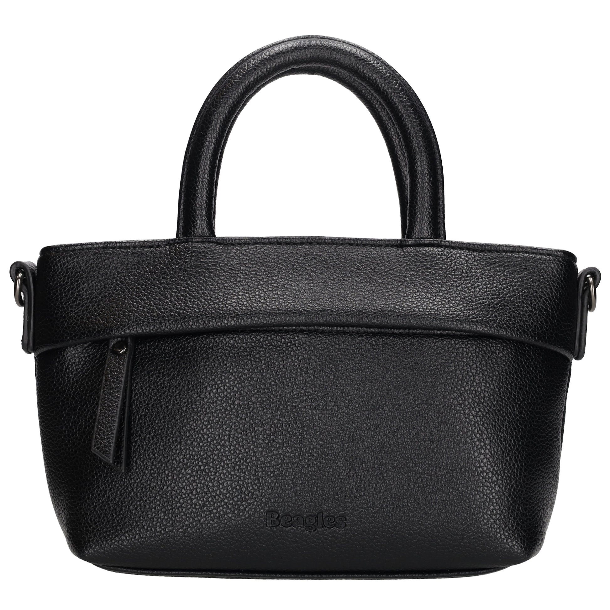 Handtasche 18x13cm in Schwarz aus Kunstleder - leder-accessoires.com