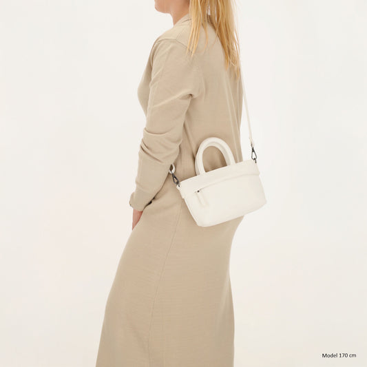 Handtasche 18x13cm in Weiss aus Kunstleder - leder-accessoires.com