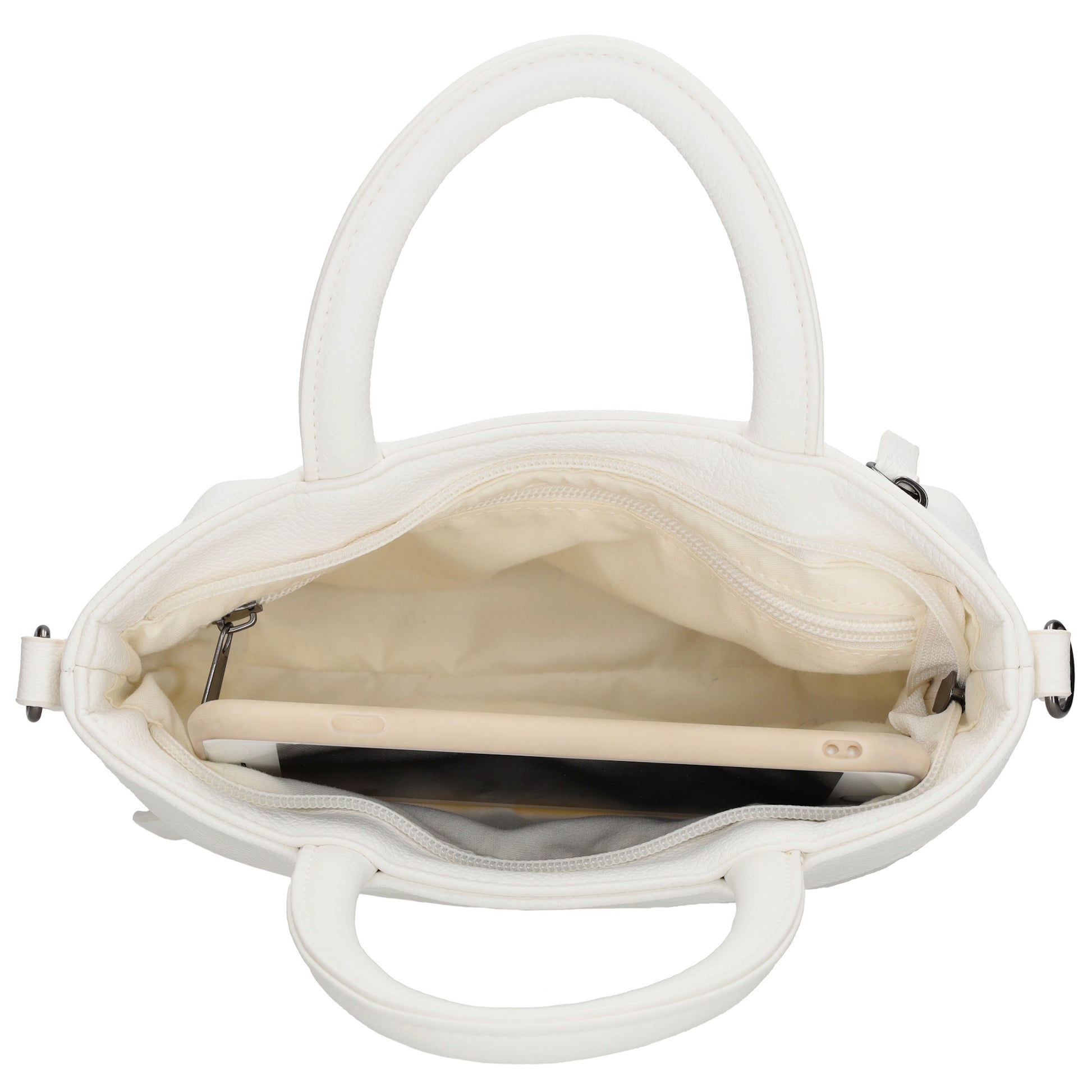 Handtasche 18x13cm in Weiss aus Kunstleder - leder-accessoires.com