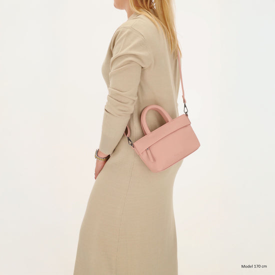 Handtasche 18x13cm in Altrosa aus Kunstleder - leder-accessoires.com