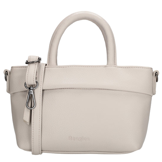Handtasche 18x13cm in Hell Taupe aus Kunstleder - leder-accessoires.com