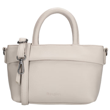 Handtasche 18x13cm in Hell Taupe aus Kunstleder - leder-accessoires.com