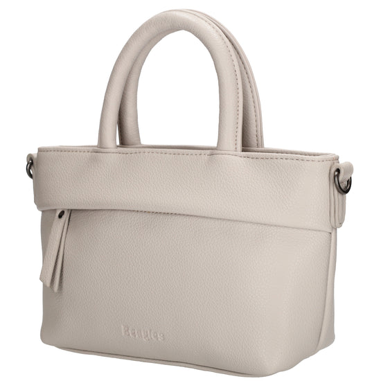Handtasche 18x13cm in Hell Taupe aus Kunstleder - leder-accessoires.com