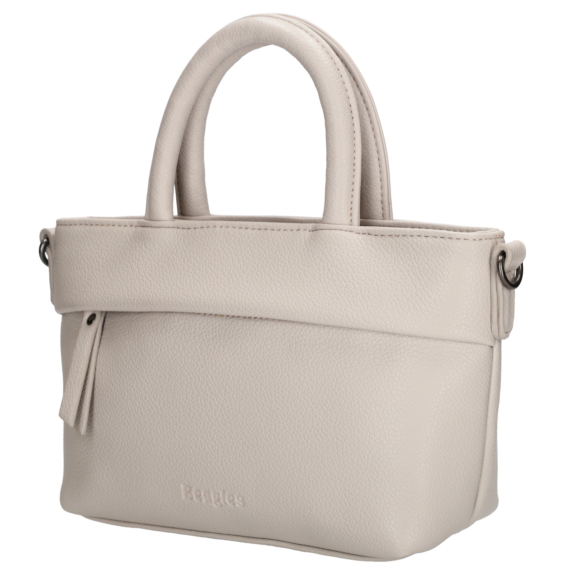 Handtasche 18x13cm in Hell Taupe aus Kunstleder - leder-accessoires.com