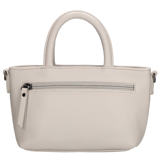 Handtasche 18x13cm in Hell Taupe aus Kunstleder - leder-accessoires.com