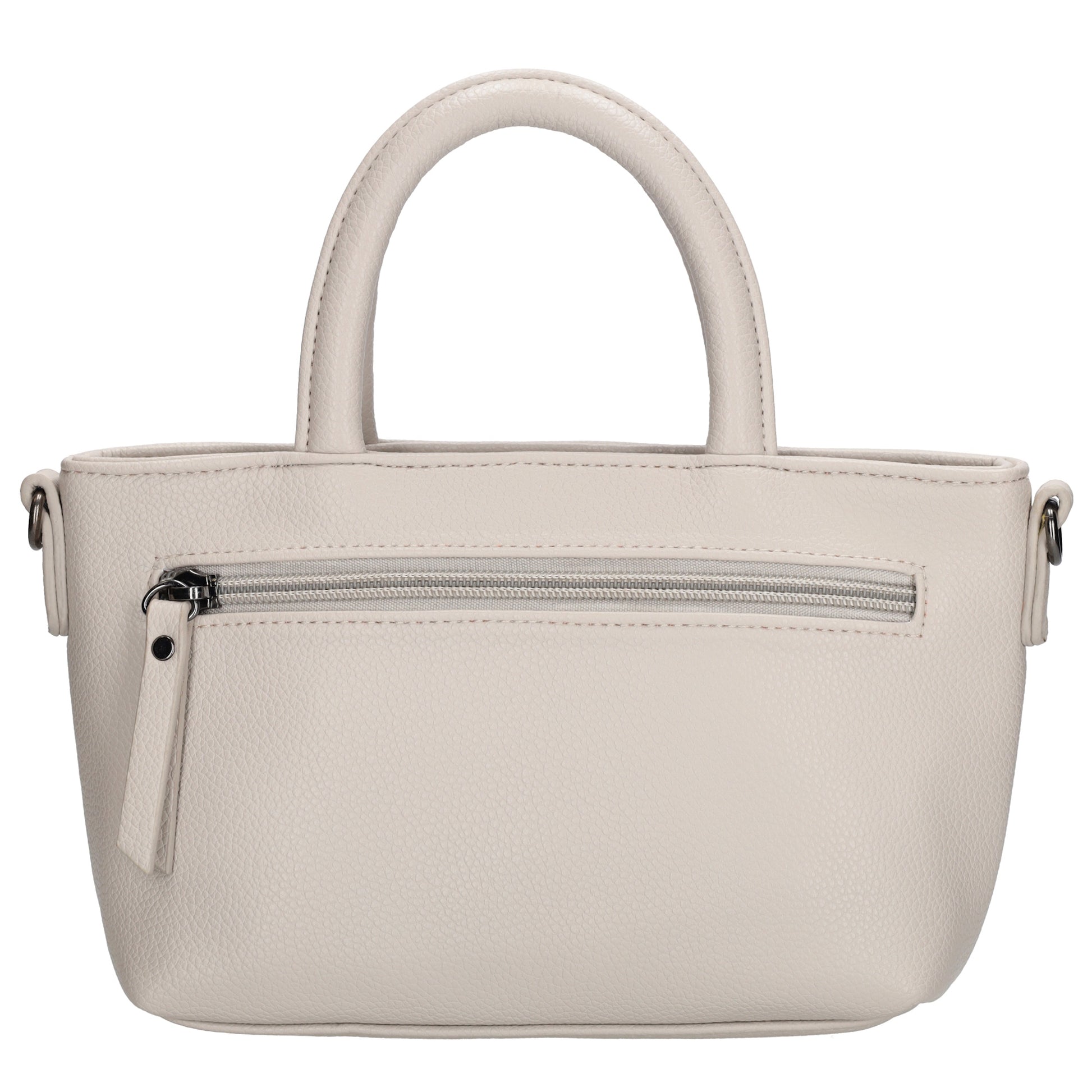 Handtasche 18x13cm in Hell Taupe aus Kunstleder - leder-accessoires.com