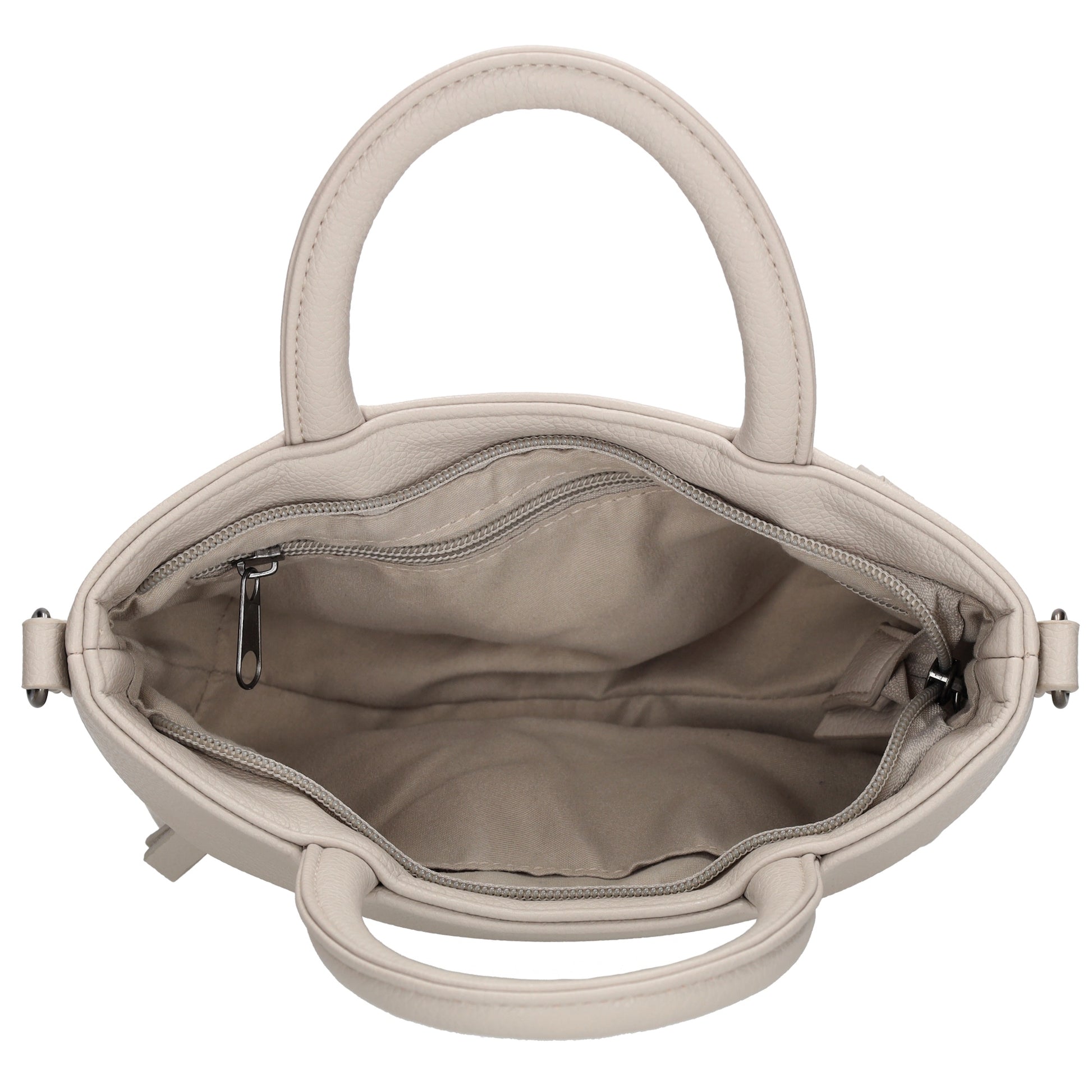Handtasche 18x13cm in Hell Taupe aus Kunstleder - leder-accessoires.com