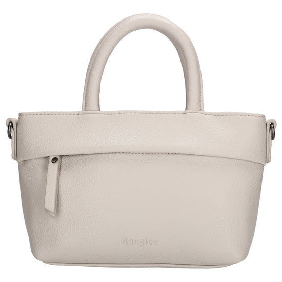 Handtasche 18x13cm in Hell Taupe aus Kunstleder - leder-accessoires.com