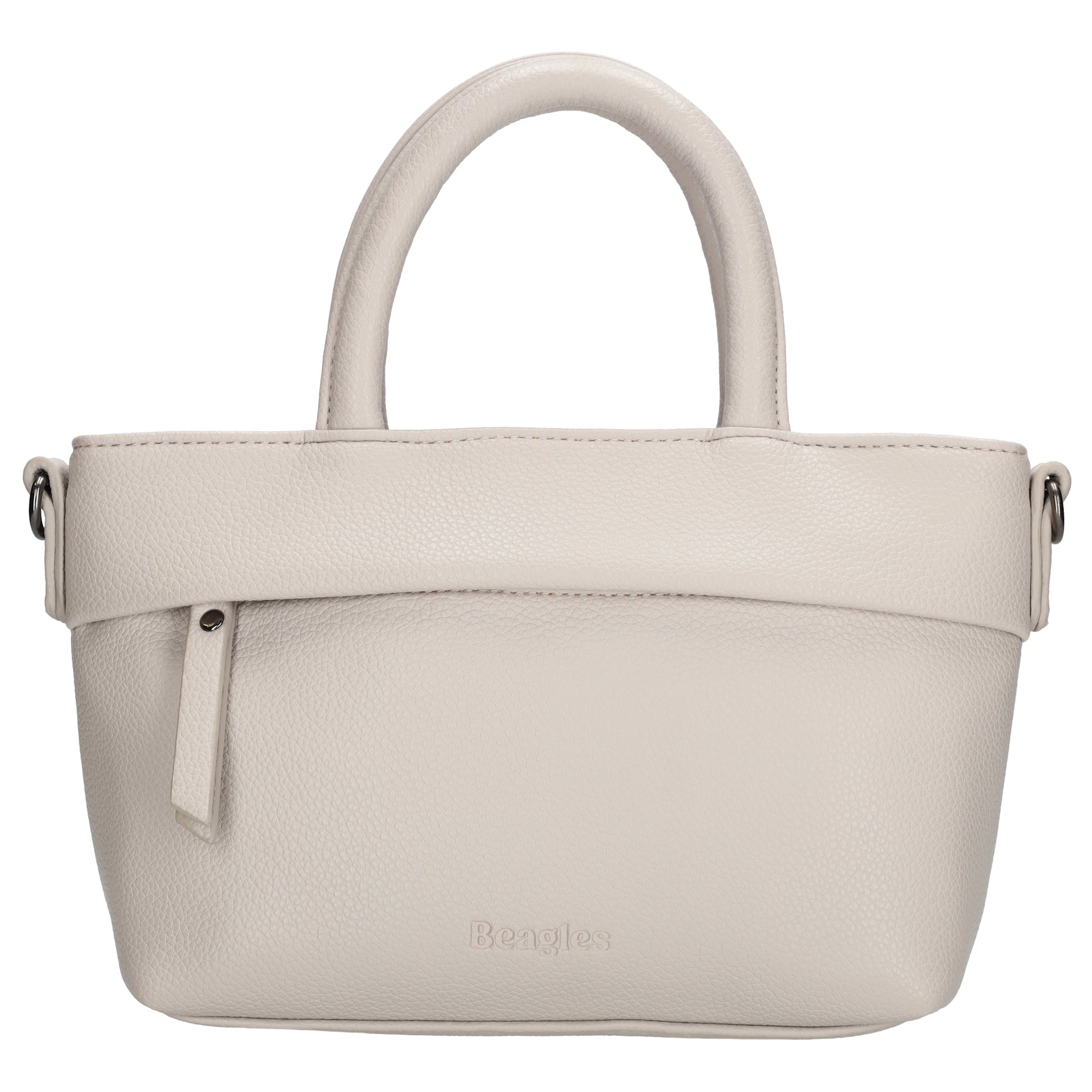Handtasche 18x13cm in Hell Taupe aus Kunstleder - leder-accessoires.com