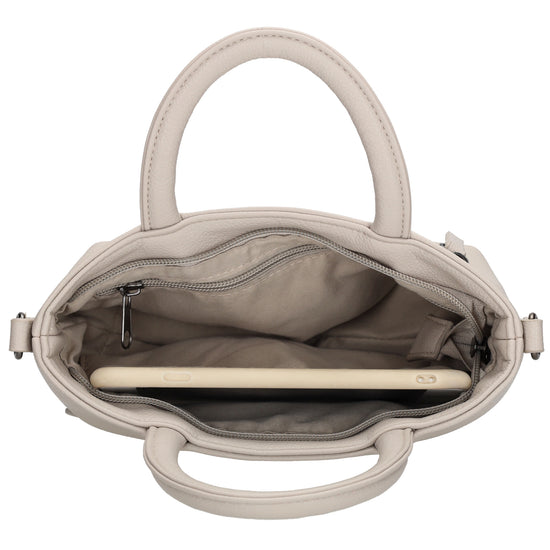 Handtasche 18x13cm in Hell Taupe aus Kunstleder - leder-accessoires.com