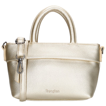 Handtasche 18x13cm in Hellgold aus Kunstleder - leder-accessoires.com
